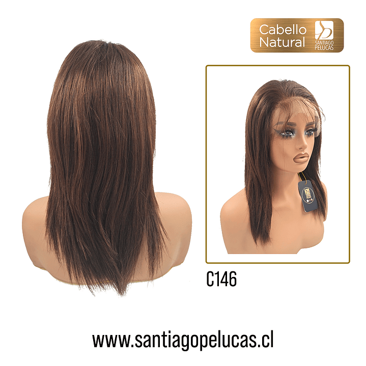 C146 NATURAL LACE FRONTAL LARGA LISA EN CAPAS CASTAÑO CLARO 2