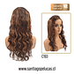 C193 LACE FRONTAL LARGA ONDULADA CASTAÑO CHOCOLATE CON MECHAS CARAMELO - Miniatura 2