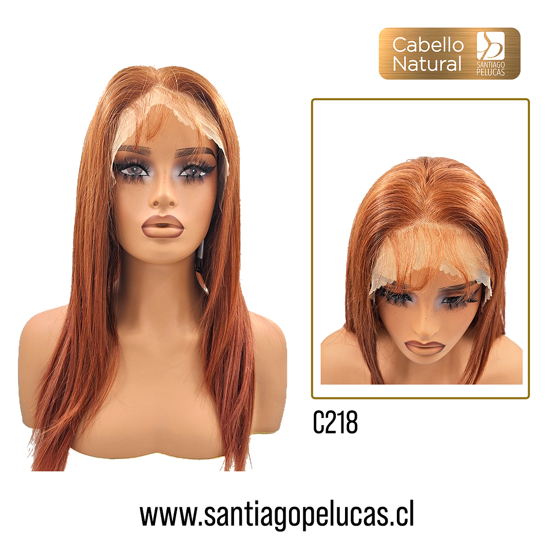 C218 LACE FRONTAL LARGA LISA ESCALONADA RUBIO COBRIZO CAOBA 1