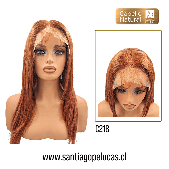 C218 LACE FRONTAL LARGA LISA ESCALONADA RUBIO COBRIZO CAOBA 1