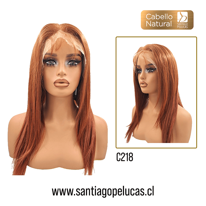 C218 LACE FRONTAL LARGA LISA ESCALONADA RUBIO COBRIZO CAOBA 4