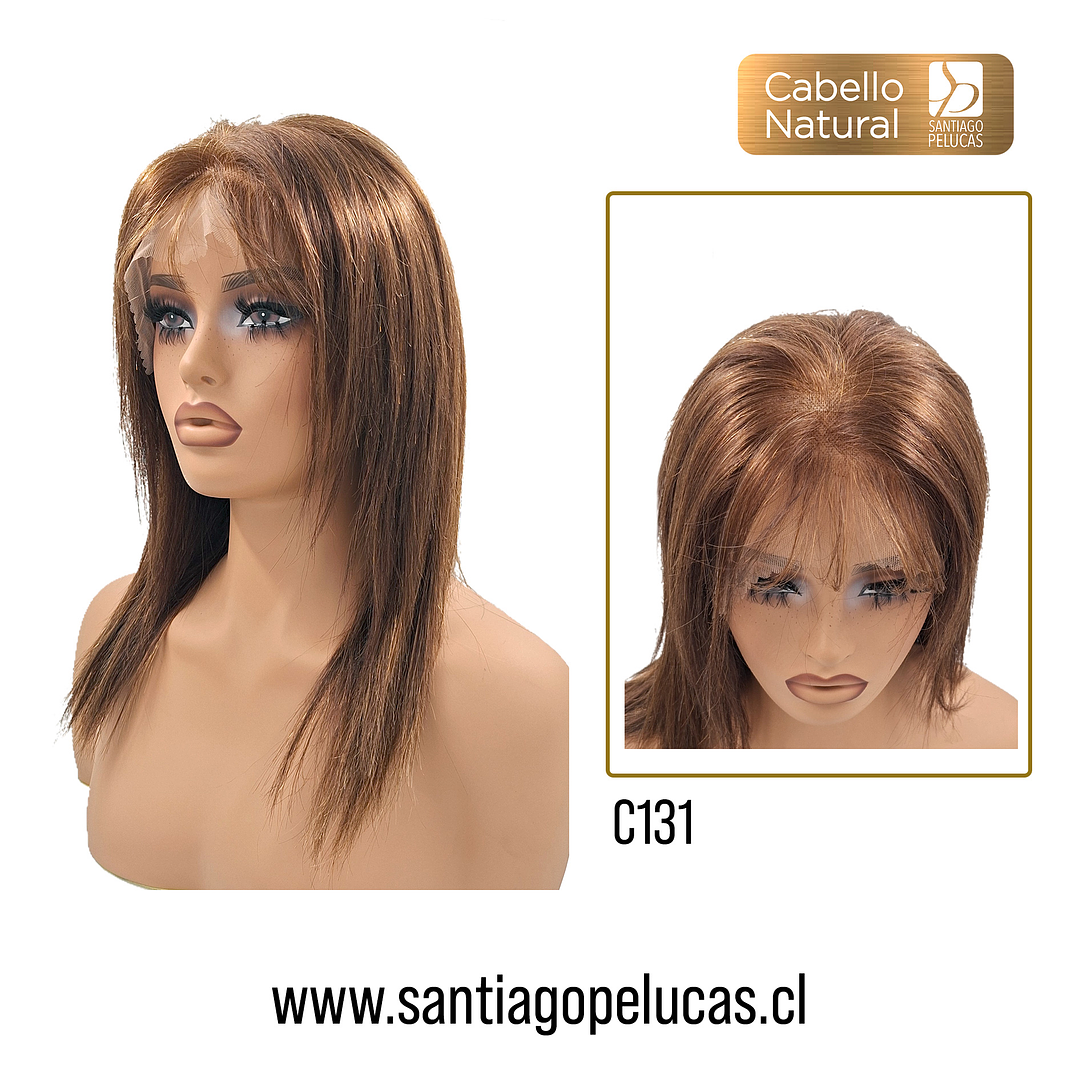 C131 LACE FRONTAL LARGA LISA EN CAPAS CASTAÑO CLARO CON REFLEJOS AVELLANA 1