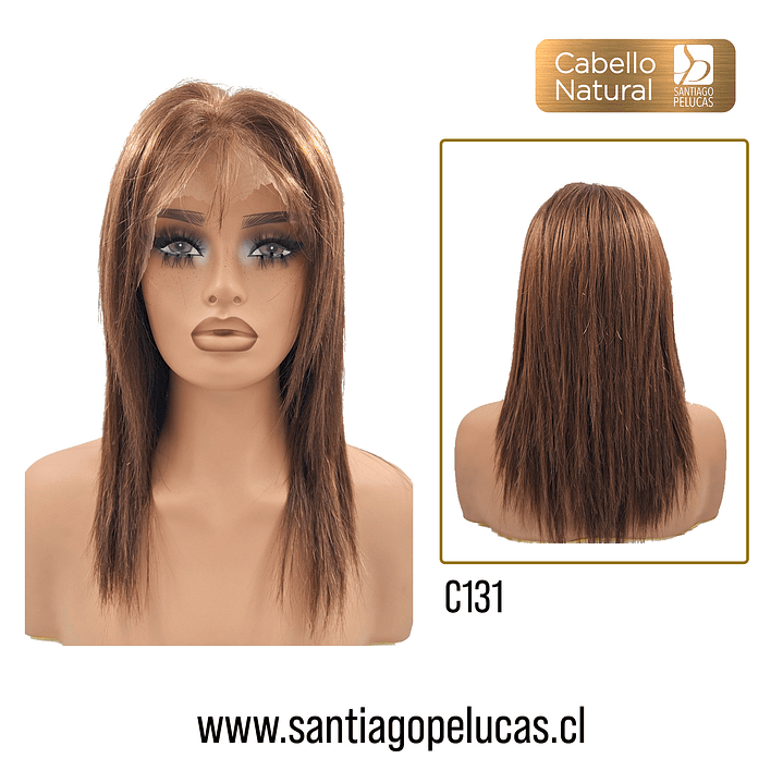 C131 LACE FRONTAL LARGA LISA EN CAPAS CASTAÑO CLARO CON REFLEJOS AVELLANA 2