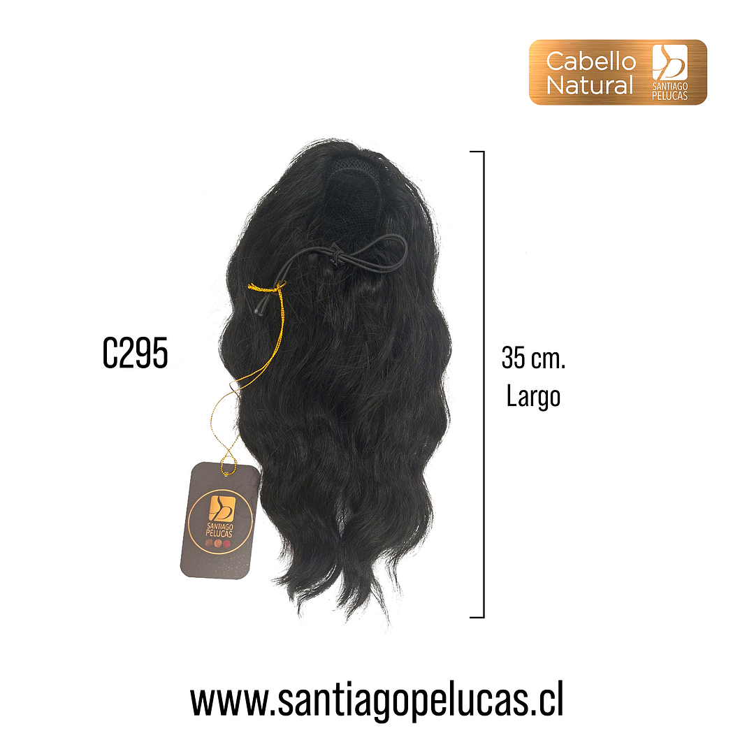 C295 POSTIZO DE COLA NATURAL CON ONDAS NEGRO AZABACHE 2