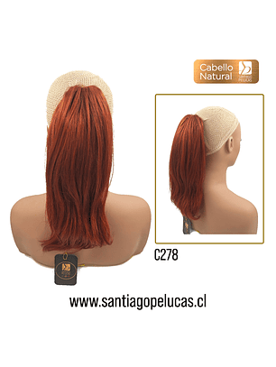 C278 POSTIZO DE COLA NATURAL LISO ROJO COBRIZO
