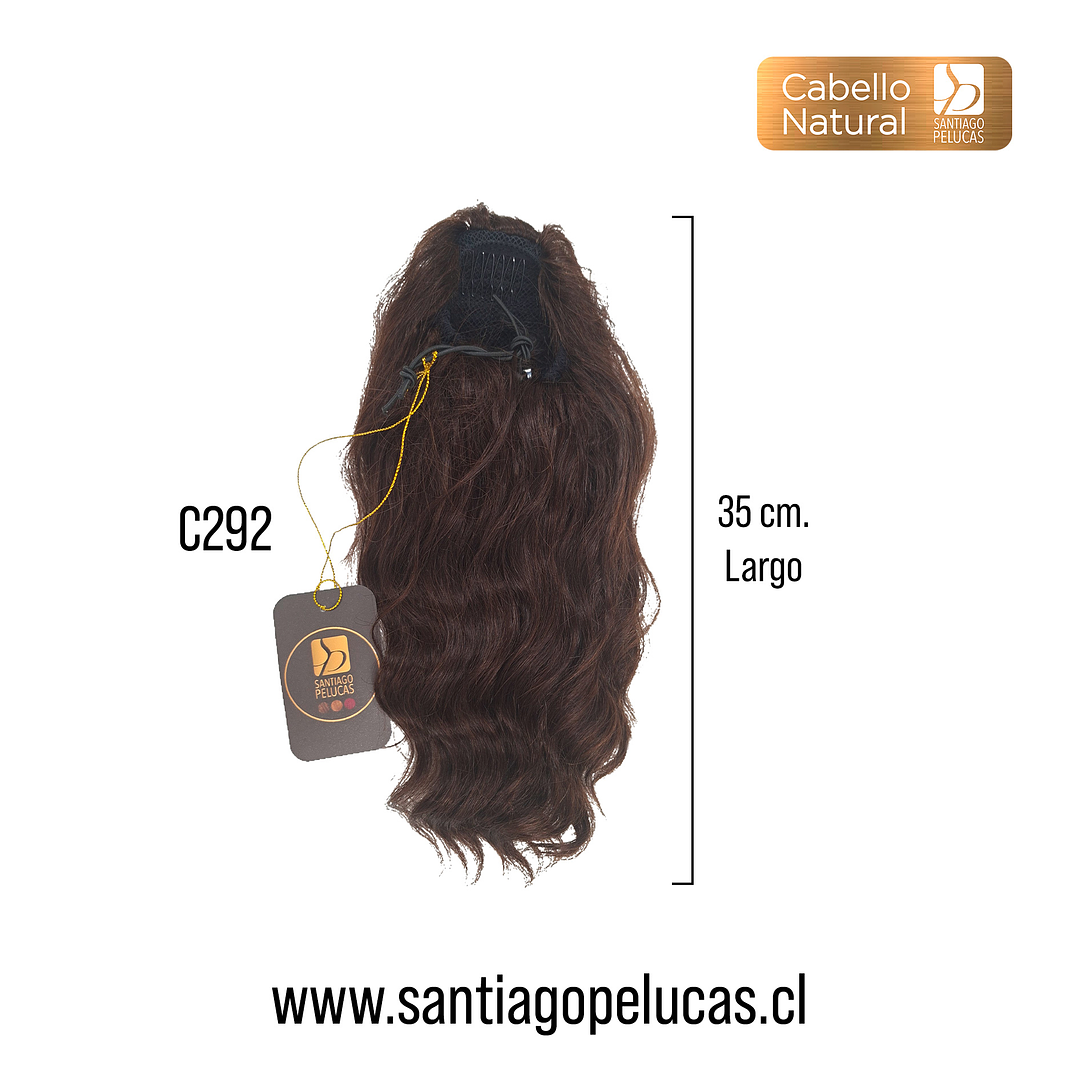 C292 POSTIZO DE COLA NATURAL CON ONDAS CASTAÑO 2
