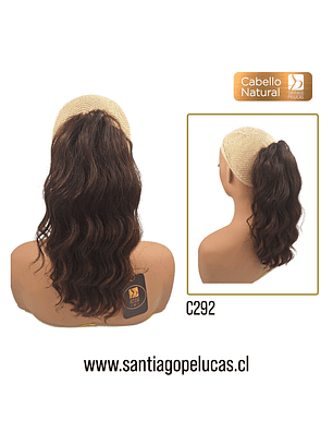 C292 POSTIZO DE COLA NATURAL CON ONDAS CASTAÑO