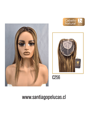 C256 OLIVIA TOPPER NATURAL RUBIO OSCURO CON REFLEJOS