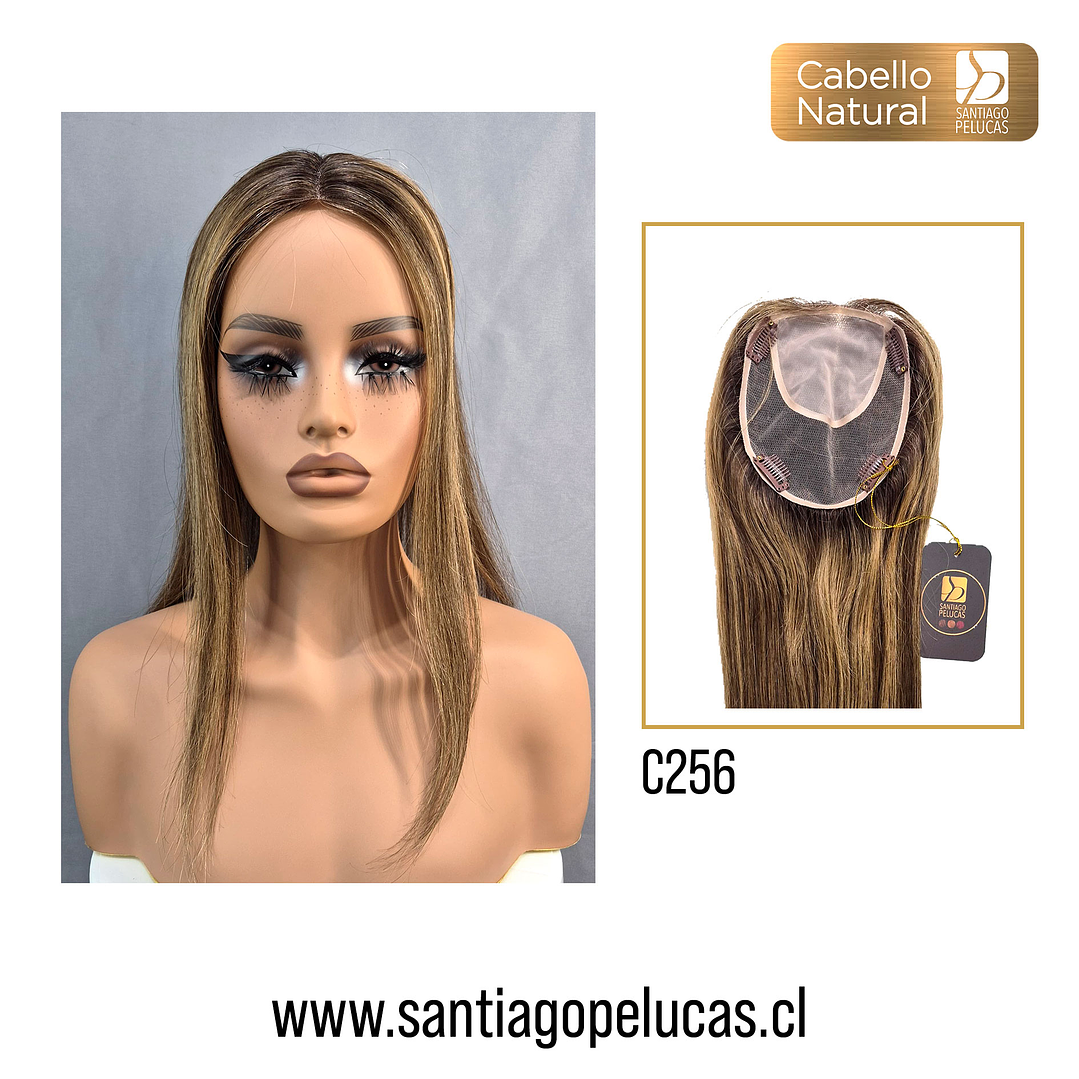 C256 OLIVIA TOPPER NATURAL RUBIO OSCURO CON REFLEJOS 1