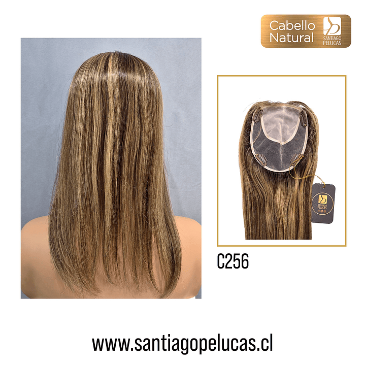 C256 OLIVIA TOPPER NATURAL RUBIO OSCURO CON REFLEJOS 2