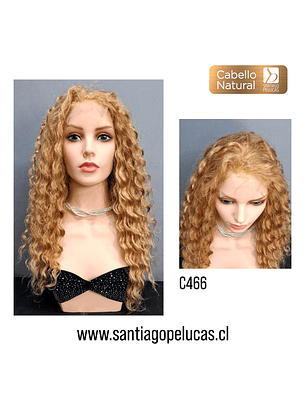 C466 LACE FRONTAL EXTRA LARGA CRESPA EN CAPAS RUBIO EXTRA CLARO DORADO