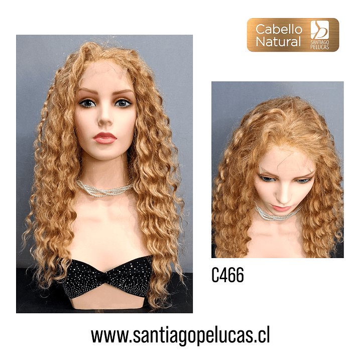 C466 LACE FRONTAL EXTRA LARGA CRESPA EN CAPAS RUBIO EXTRA CLARO DORADO 1