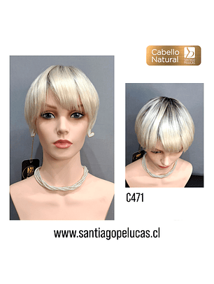 C471 NATURAL CORTA LISA RUBIO PLATINADO CON CRECIMIENTO