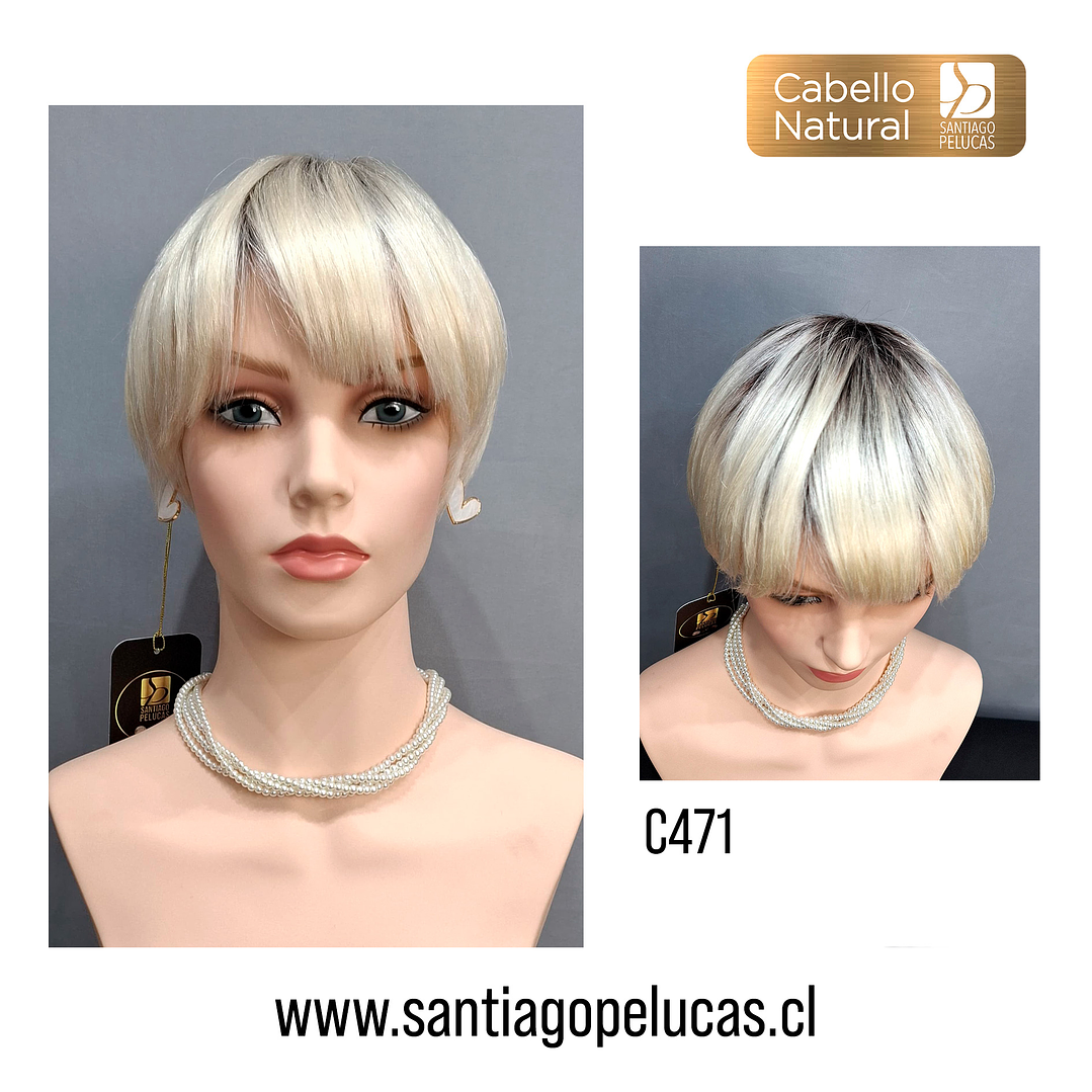 C471 NATURAL CORTA LISA RUBIO PLATINADO CON CRECIMIENTO 1