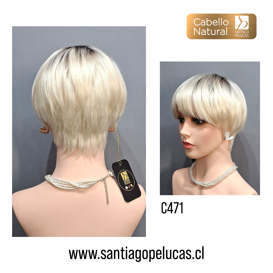 C471 NATURAL CORTA LISA RUBIO PLATINADO CON CRECIMIENTO 2