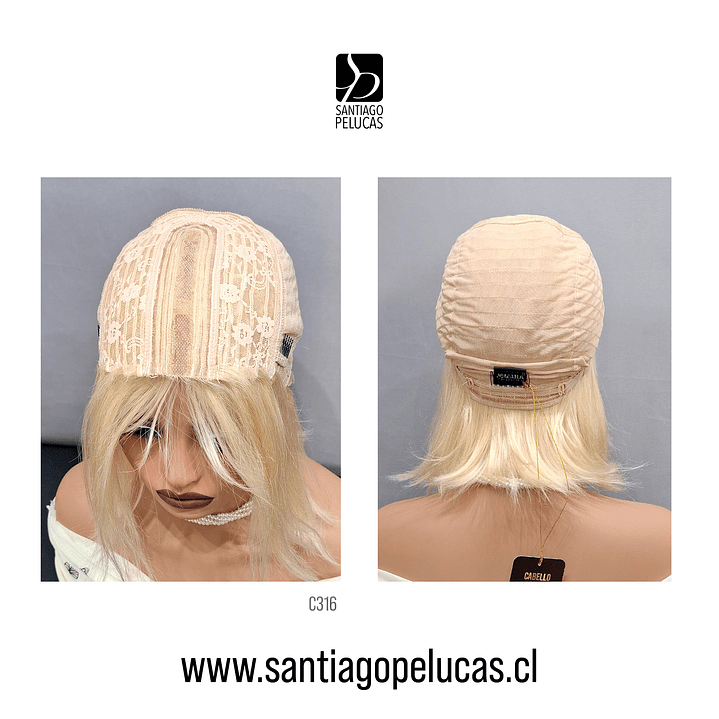 C316 PELUCA MELENA LISA BOB RUBIO PLATINADO 3