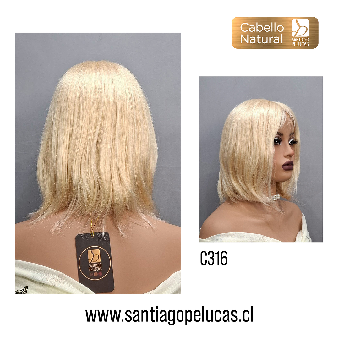 C316 PELUCA MELENA LISA BOB RUBIO PLATINADO 2