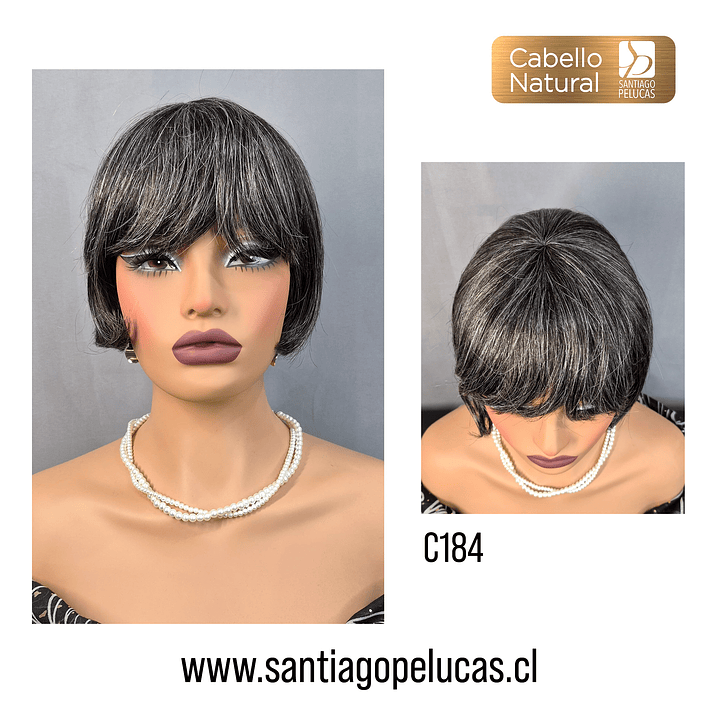 C184 NATURAL CORTA LISA CANAS CENIZA 1