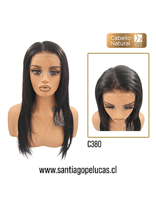 C380 LACE FRONTAL LARGA LISA ESCALONADO NEGRO