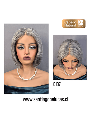 C137 LACE FRONT MELENA LISA CORTE BOB 90% CANAS