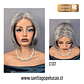 C137 LACE FRONT MELENA LISA CORTE BOB 90% CANAS - Miniatura 1