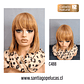 C488 NATURAL BOB MELENA LISA CON FLEQUILLO RUBIO DORADO CARAMELO - Miniatura 1