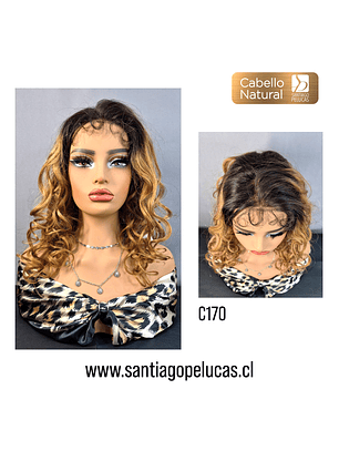 C170 LACE FRONTAL LARGA CON ONDAS BALAYAGE RUBIO DORADO