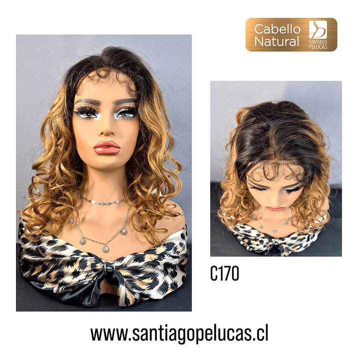 C170 LACE FRONTAL LARGA CON ONDAS BALAYAGE RUBIO DORADO 1