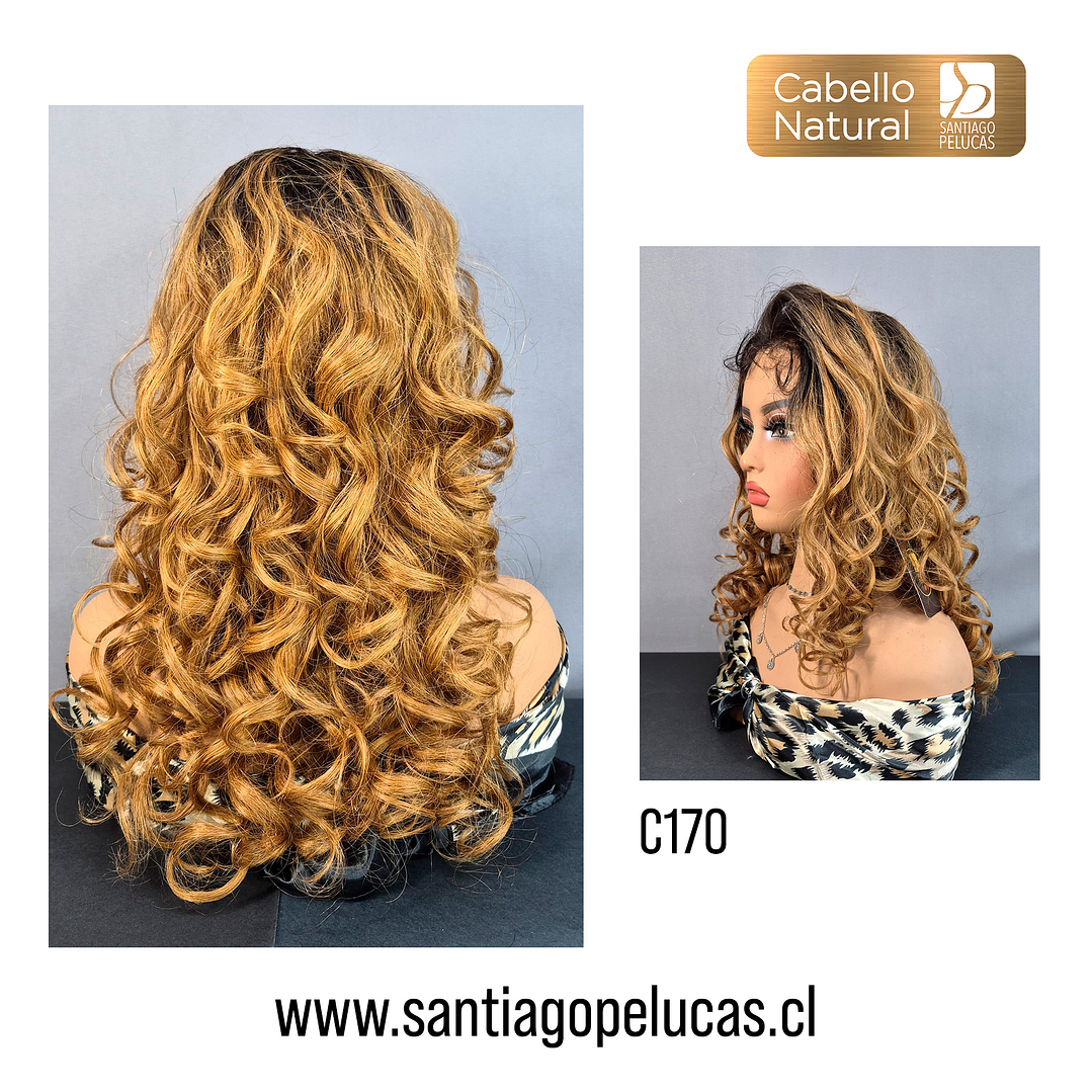 C170 LACE FRONTAL LARGA CON ONDAS BALAYAGE RUBIO DORADO 2