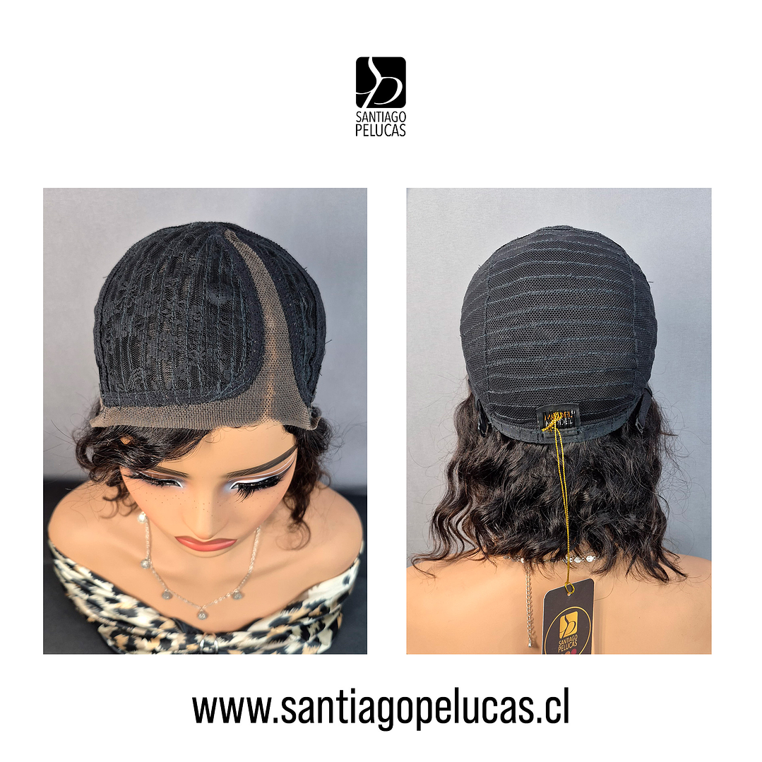 C199 LACE FRONT MELENA CON ONDAS CASTAÑO OSCURO CON REFLEJOS 3