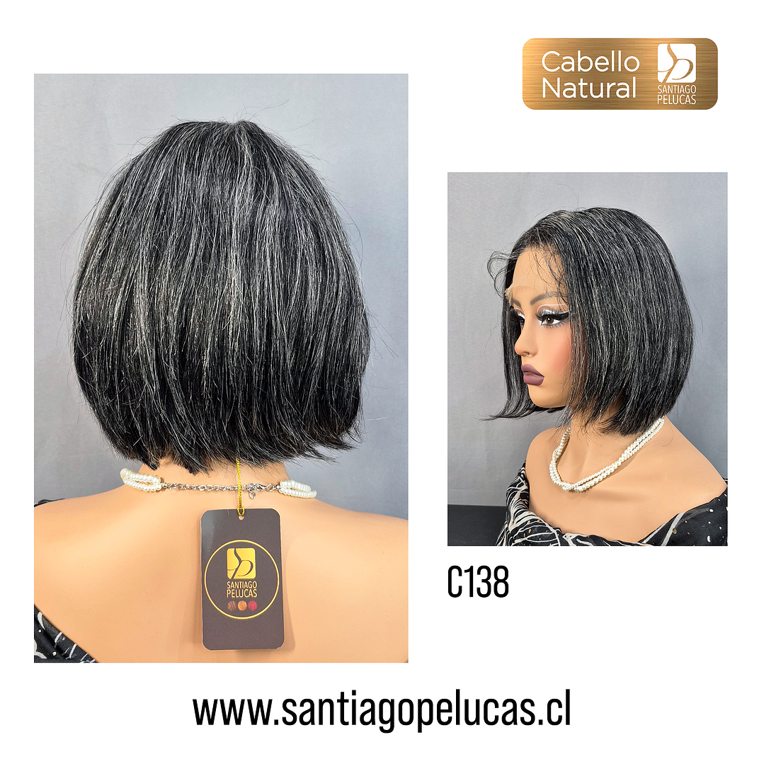 C138 LACE FRONT MELENA LISA CORTE BOB 30% CANAS 2