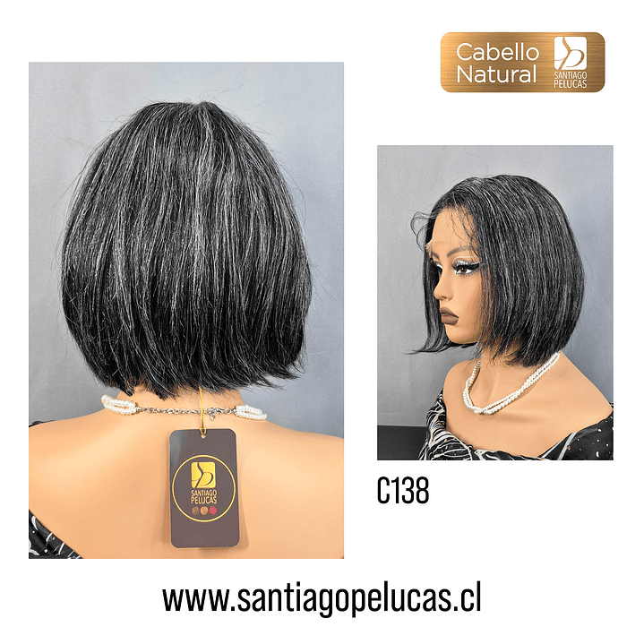 C138 LACE FRONT MELENA LISA CORTE BOB 30% CANAS 2