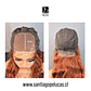 C309 LACE FRONTAL LARGA CON ONDAS EN CAPAS ROJO COBRIZO - Miniatura 3