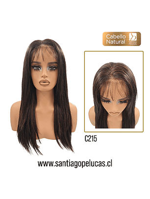 C215 LACE FRONTAL LARGA LISA EN CAPAS CASTAÑO OSCURO CON REFLEJOS
