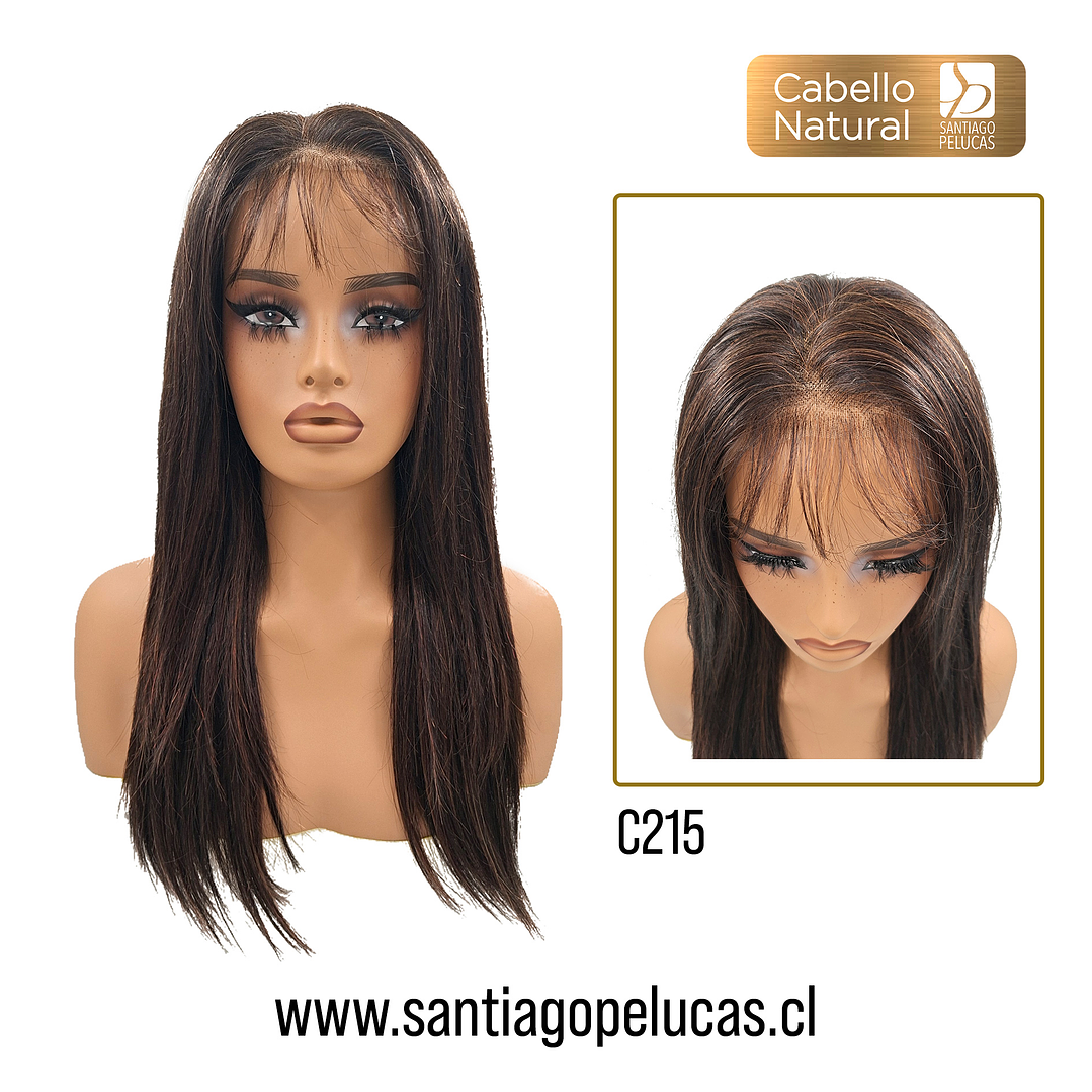 C215 LACE FRONTAL LARGA LISA EN CAPAS CASTAÑO OSCURO CON REFLEJOS 1