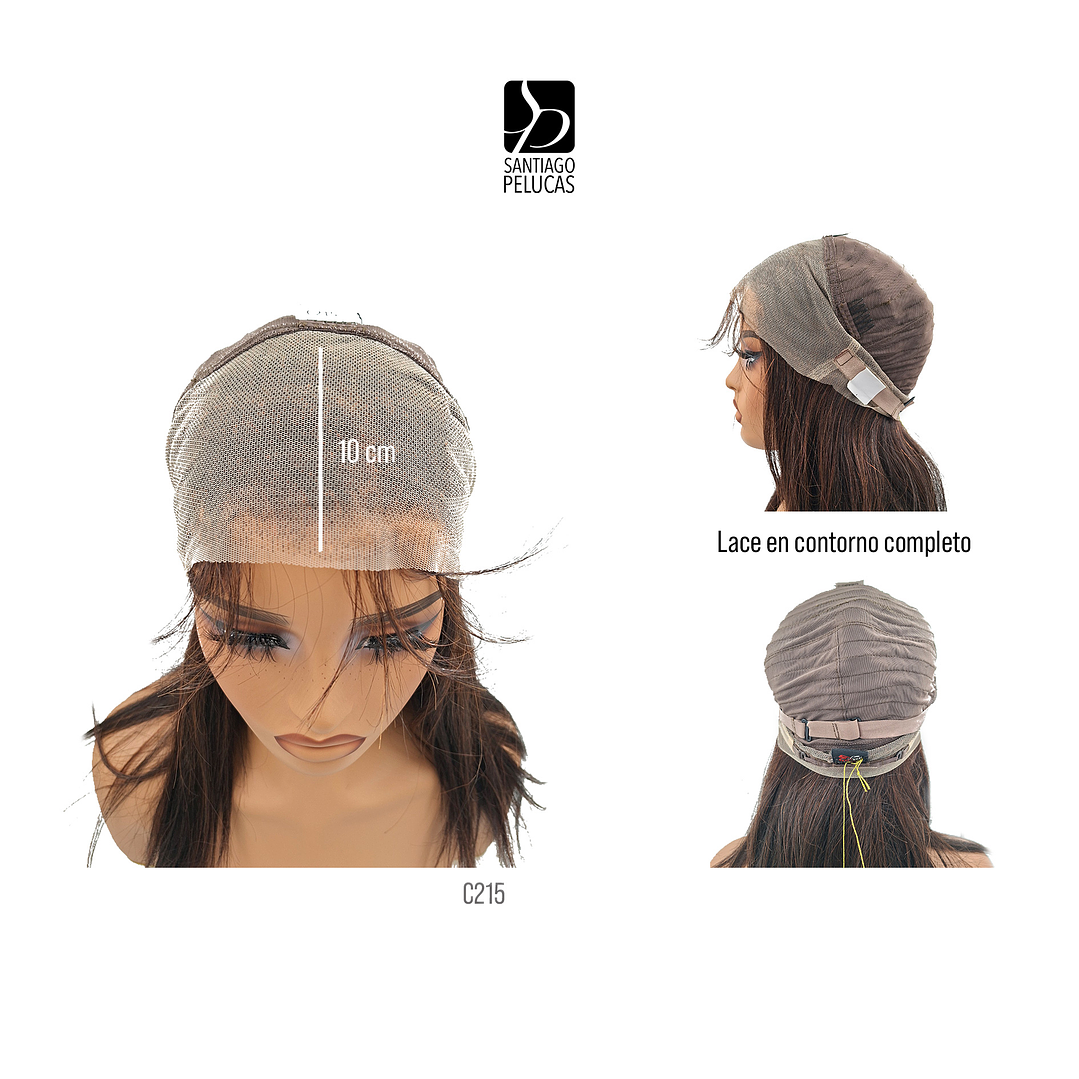 C215 LACE FRONTAL LARGA LISA EN CAPAS CASTAÑO OSCURO CON REFLEJOS 3