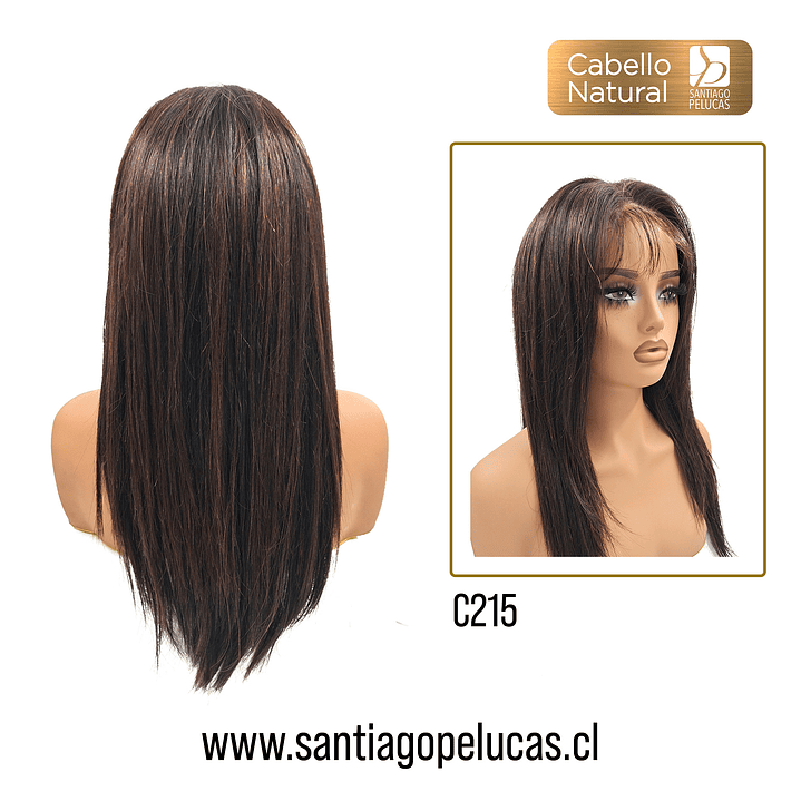 C215 LACE FRONTAL LARGA LISA EN CAPAS CASTAÑO OSCURO CON REFLEJOS 2