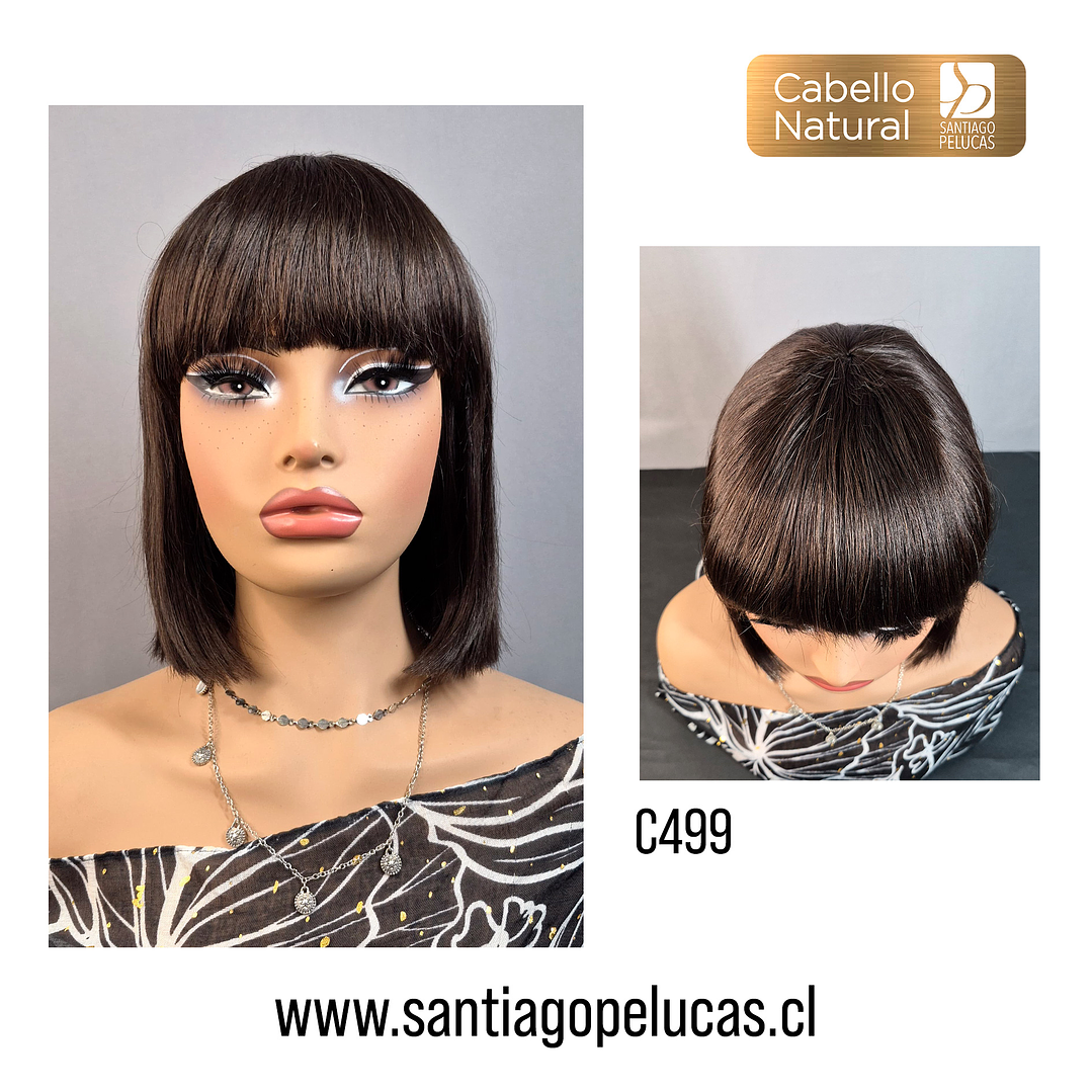 C499 NATURAL BOB MELENA LISA CON FLEQUILLO CASTAÑO MEDIO 1