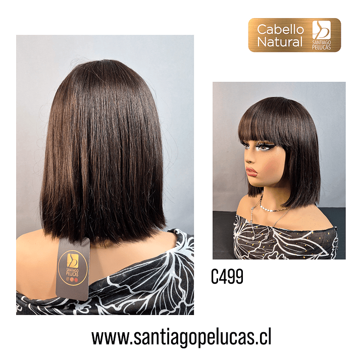C499 NATURAL BOB MELENA LISA CON FLEQUILLO CASTAÑO MEDIO 2