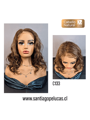 C133 LACE FRONTAL LARGA CON ONDAS CASTAÑO CLARO CON REFLEJOS