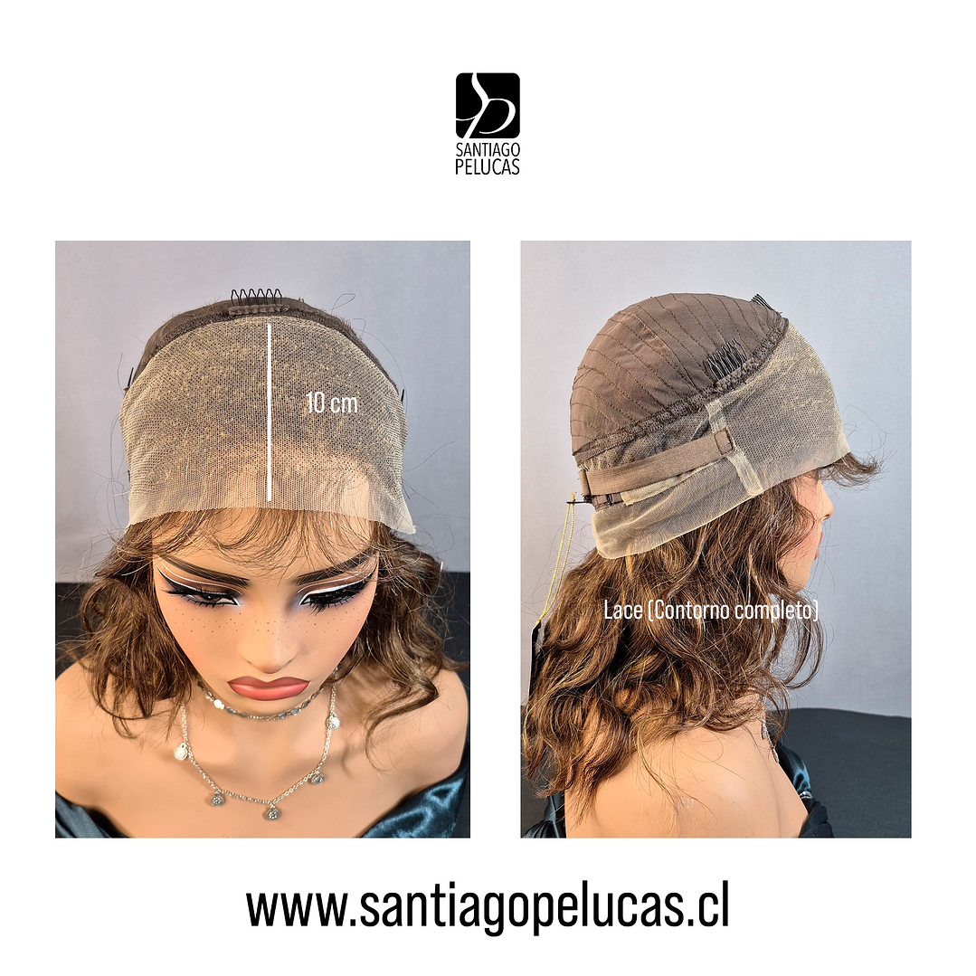 C133 LACE FRONTAL LARGA CON ONDAS CASTAÑO CLARO CON REFLEJOS 2