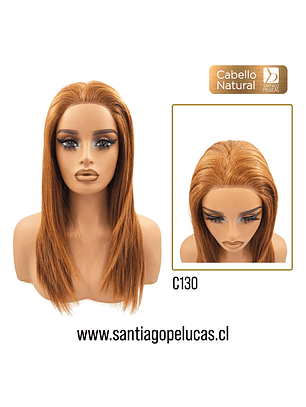 C130 LACE FRONTAL LARGA LISA DESFLECADO RUBIO COBRIZO DORADO