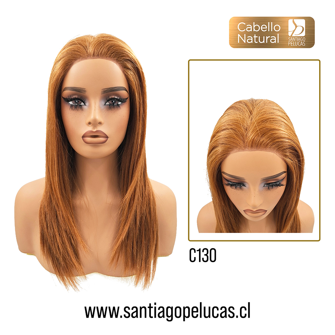 C130 LACE FRONTAL LARGA LISA DESFLECADO RUBIO COBRIZO DORADO 1