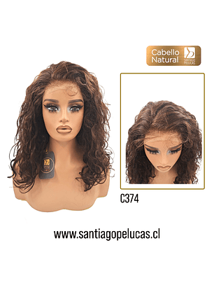 C374 LACE FRONTAL LARGA CON ONDAS CASTAÑO
