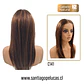 C141 LACE FRONT LARGA LISA EN CAPAS CASTAÑO CON MECHAS - Miniatura 2