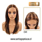 C141 LACE FRONT LARGA LISA EN CAPAS CASTAÑO CON MECHAS - Miniatura 1