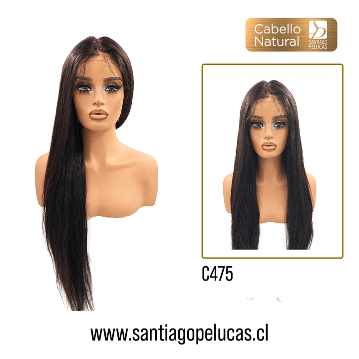 C475 LACE FRONTAL EXTRA LARGA LISA NEGRO 5
