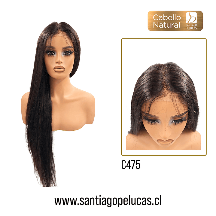 C475 LACE FRONTAL EXTRA LARGA LISA NEGRO 2