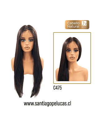 C475 LACE FRONTAL EXTRA LARGA LISA NEGRO
