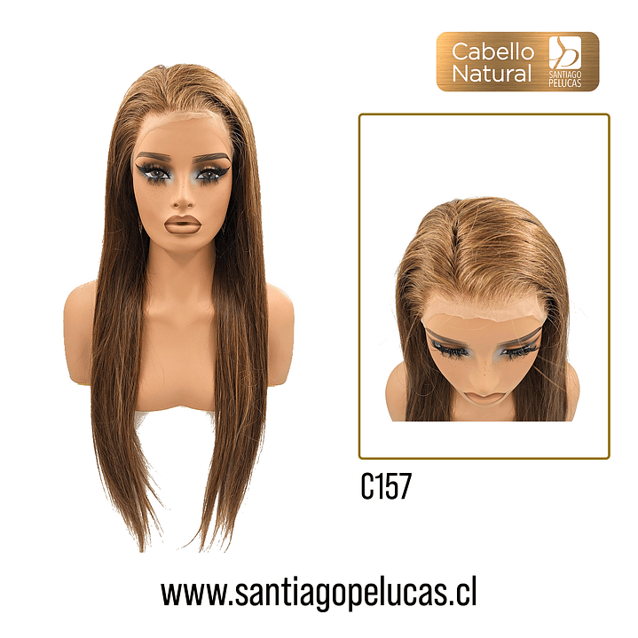 C157 LACE FRONTAL EXTRA LARGA LISA RUBIO MIEL 1